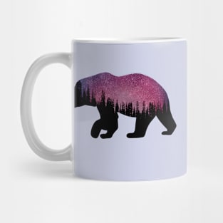 Nighttime forest bear Silhouette Mug